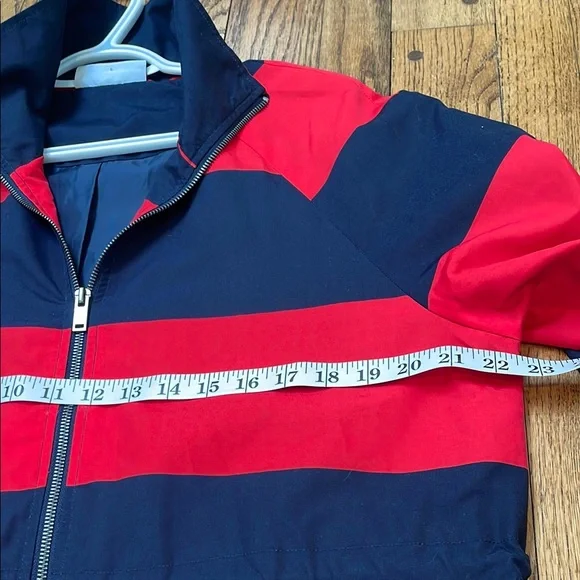 Noisy May sz L Red Navy Wide Stripe Jacket nautical fisherman - Picture 8 of 10